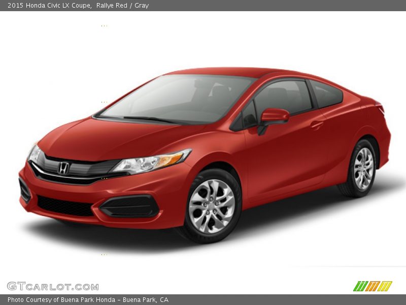 Rallye Red / Gray 2015 Honda Civic LX Coupe