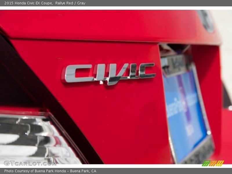 Rallye Red / Gray 2015 Honda Civic EX Coupe