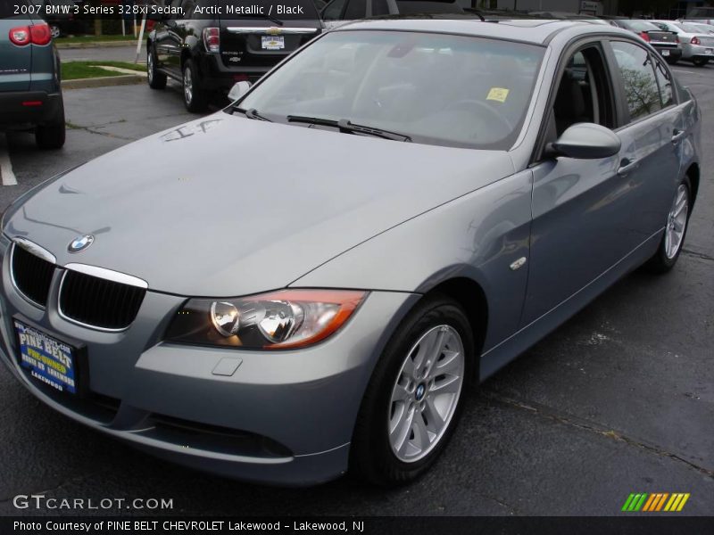 Arctic Metallic / Black 2007 BMW 3 Series 328xi Sedan