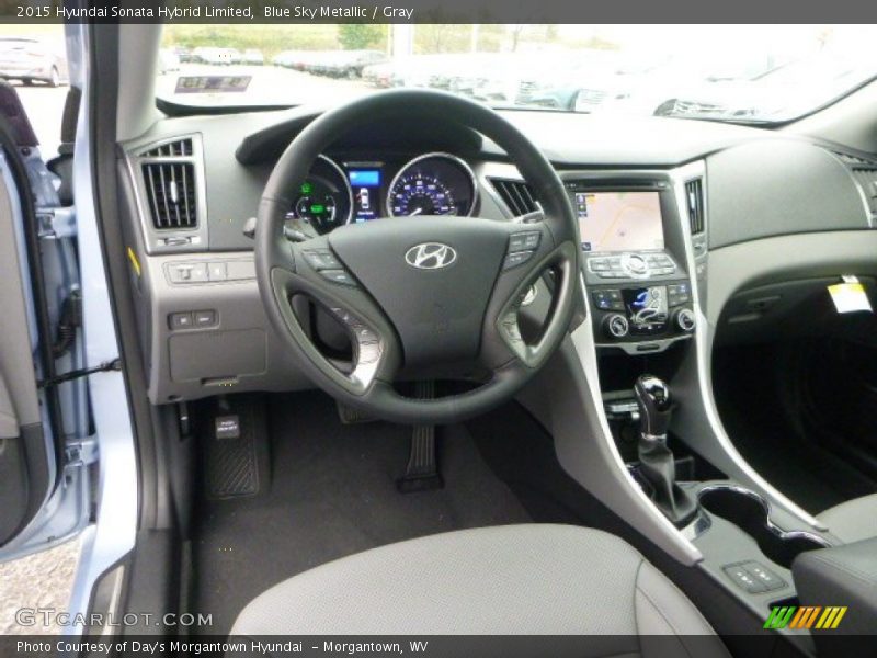 Blue Sky Metallic / Gray 2015 Hyundai Sonata Hybrid Limited