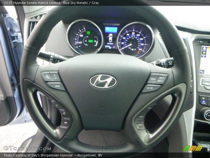 Blue Sky Metallic / Gray 2015 Hyundai Sonata Hybrid Limited