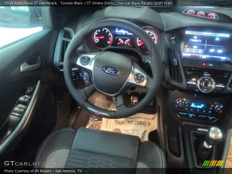 Tuxedo Black / ST Smoke Storm/Charcoal Black Recaro Sport Seats 2014 Ford Focus ST Hatchback