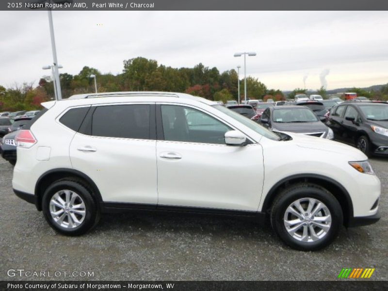 Pearl White / Charcoal 2015 Nissan Rogue SV AWD