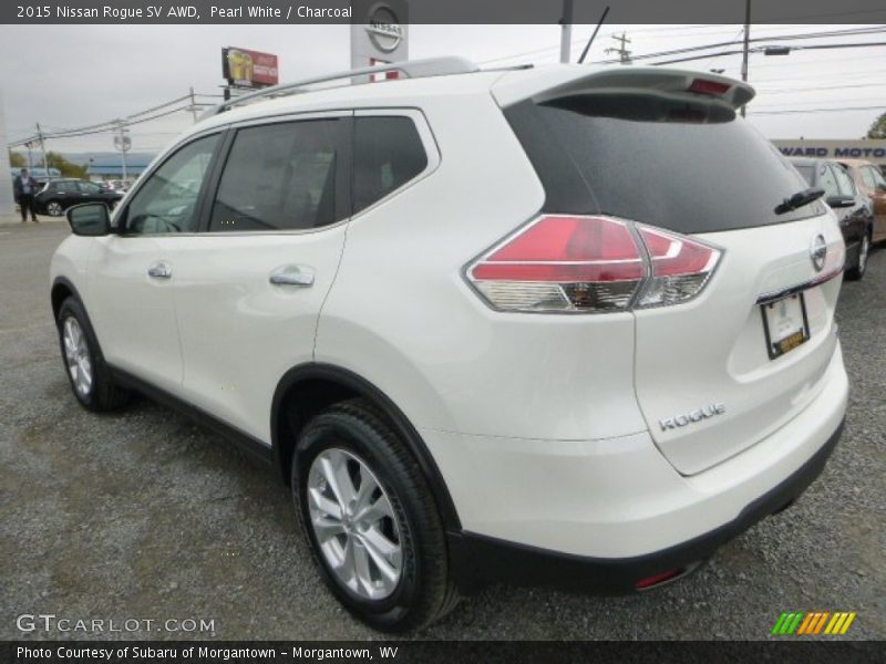 Pearl White / Charcoal 2015 Nissan Rogue SV AWD