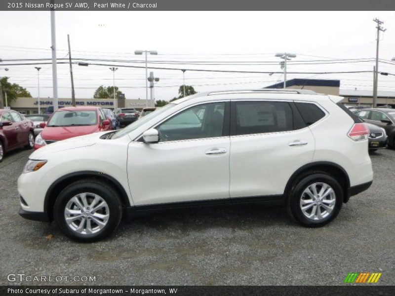 Pearl White / Charcoal 2015 Nissan Rogue SV AWD