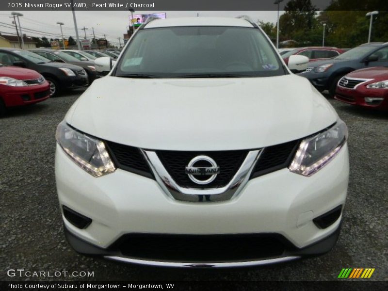 Pearl White / Charcoal 2015 Nissan Rogue SV AWD