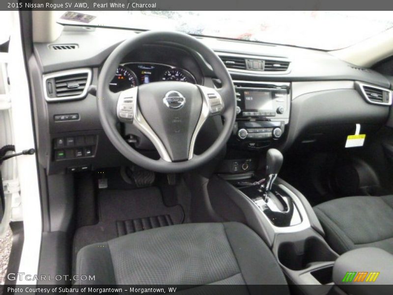 Pearl White / Charcoal 2015 Nissan Rogue SV AWD