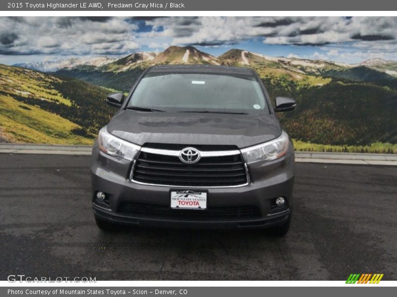 Predawn Gray Mica / Black 2015 Toyota Highlander LE AWD