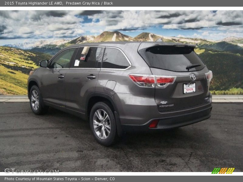 Predawn Gray Mica / Black 2015 Toyota Highlander LE AWD