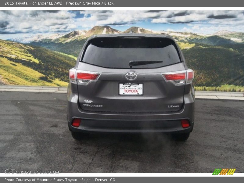 Predawn Gray Mica / Black 2015 Toyota Highlander LE AWD