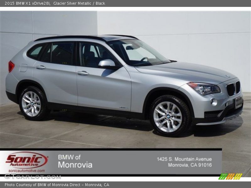 Glacier Silver Metallic / Black 2015 BMW X1 xDrive28i