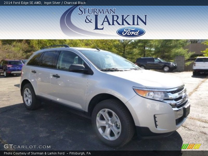 Ingot Silver / Charcoal Black 2014 Ford Edge SE AWD