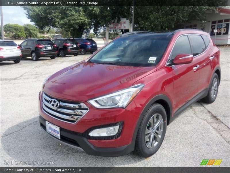 Serrano Red / Beige 2014 Hyundai Santa Fe Sport FWD