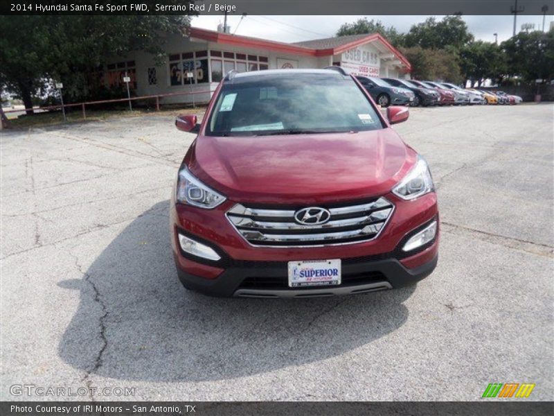 Serrano Red / Beige 2014 Hyundai Santa Fe Sport FWD