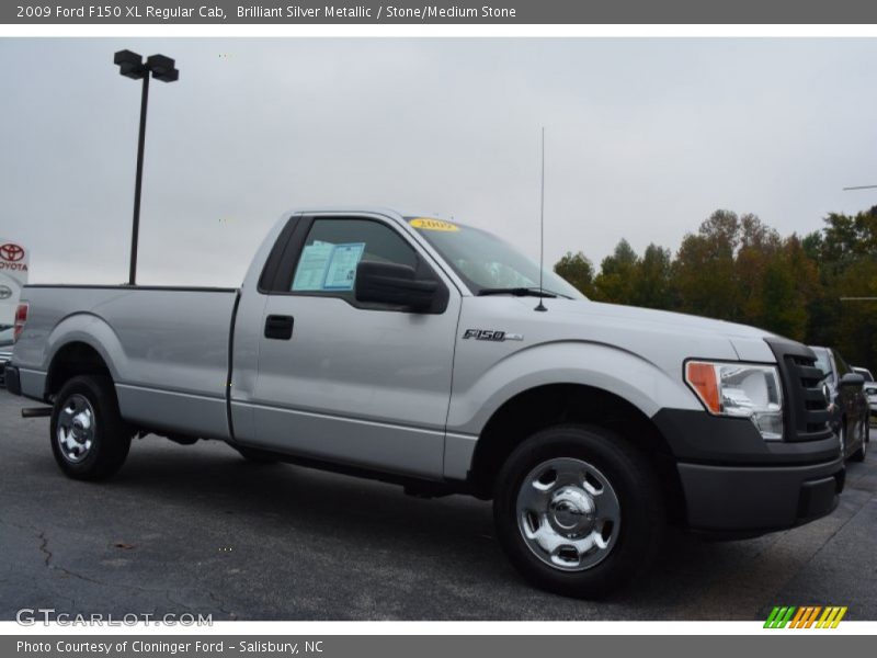 Brilliant Silver Metallic / Stone/Medium Stone 2009 Ford F150 XL Regular Cab
