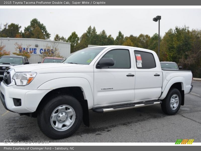 Super White / Graphite 2015 Toyota Tacoma PreRunner Double Cab