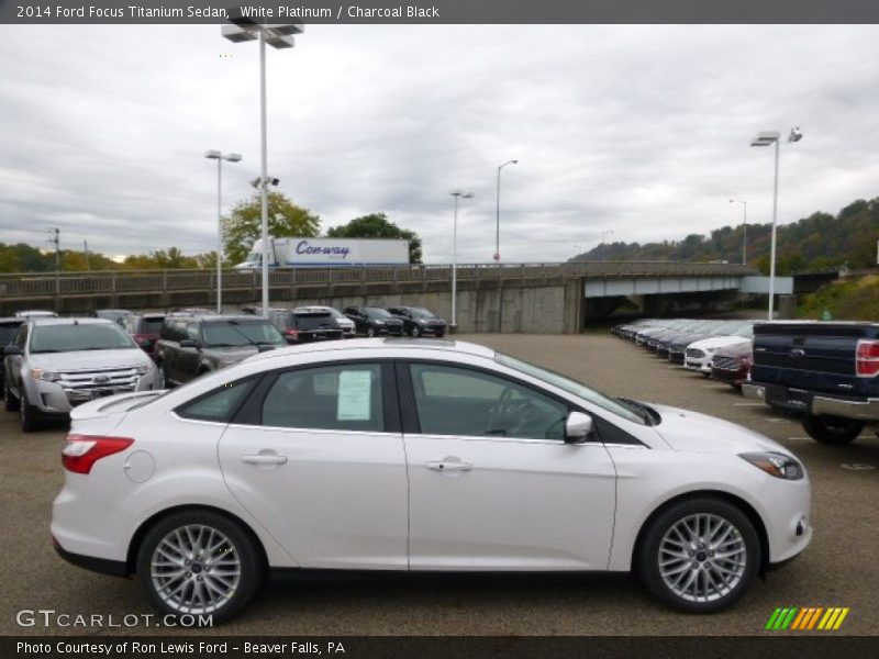 White Platinum / Charcoal Black 2014 Ford Focus Titanium Sedan