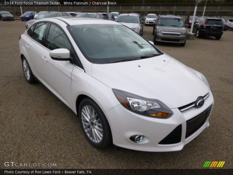 White Platinum / Charcoal Black 2014 Ford Focus Titanium Sedan