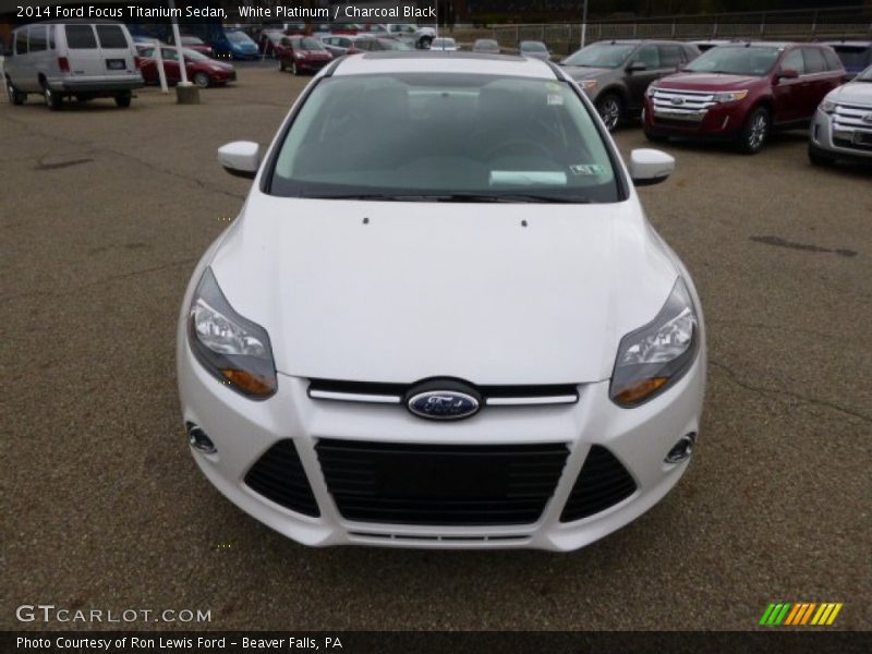 White Platinum / Charcoal Black 2014 Ford Focus Titanium Sedan