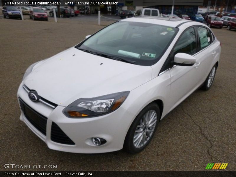 White Platinum / Charcoal Black 2014 Ford Focus Titanium Sedan