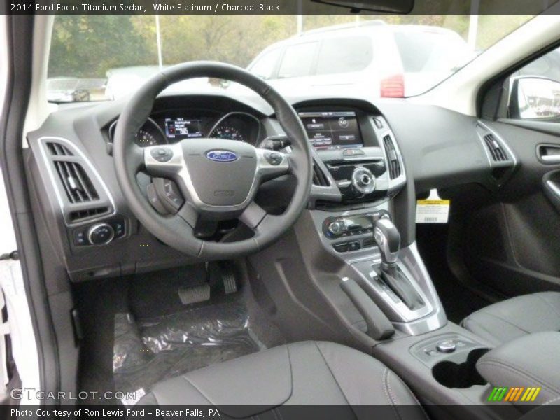 White Platinum / Charcoal Black 2014 Ford Focus Titanium Sedan