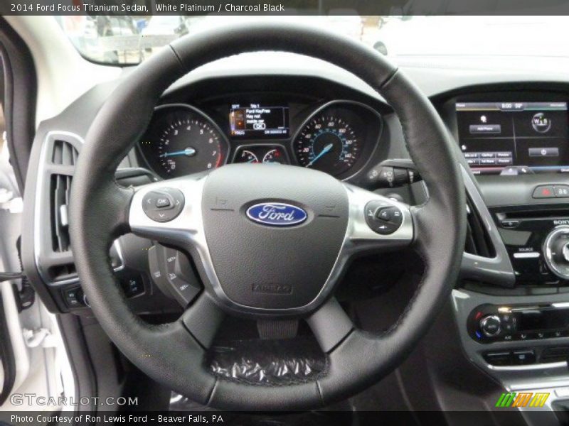 White Platinum / Charcoal Black 2014 Ford Focus Titanium Sedan