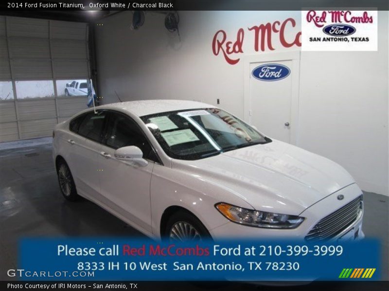 Oxford White / Charcoal Black 2014 Ford Fusion Titanium