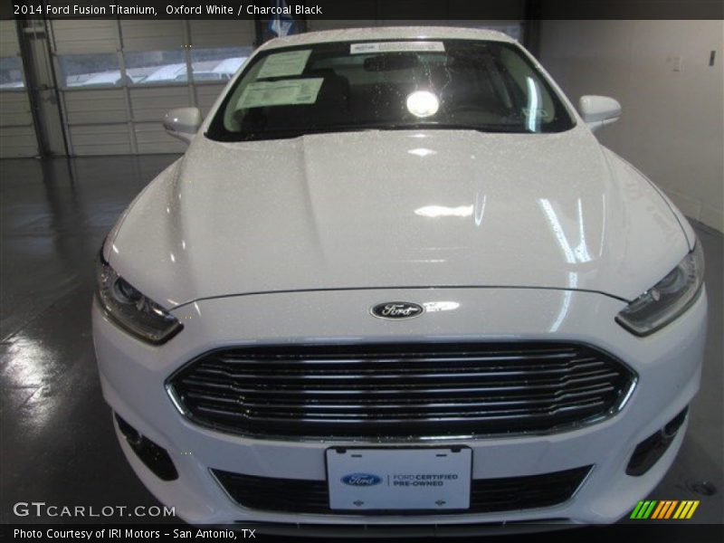 Oxford White / Charcoal Black 2014 Ford Fusion Titanium