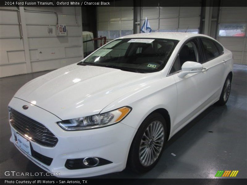 Oxford White / Charcoal Black 2014 Ford Fusion Titanium