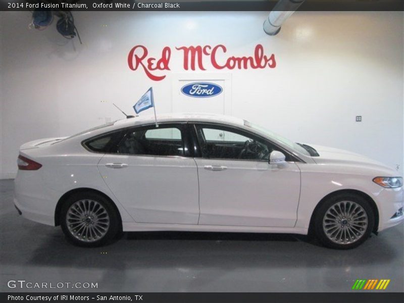 Oxford White / Charcoal Black 2014 Ford Fusion Titanium