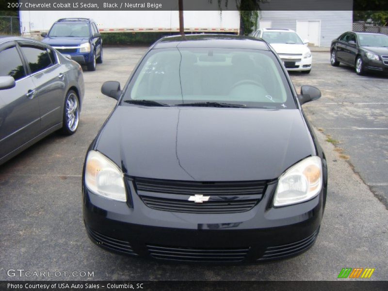 Black / Neutral Beige 2007 Chevrolet Cobalt LS Sedan