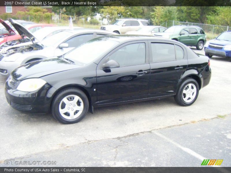 Black / Neutral Beige 2007 Chevrolet Cobalt LS Sedan
