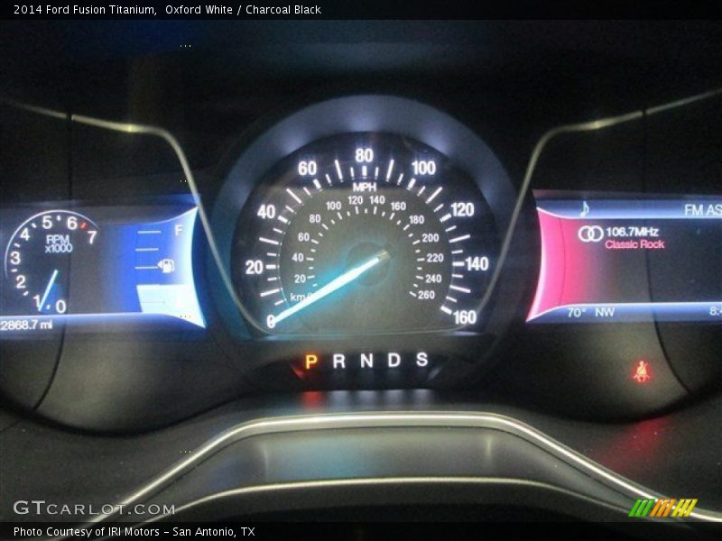 Oxford White / Charcoal Black 2014 Ford Fusion Titanium