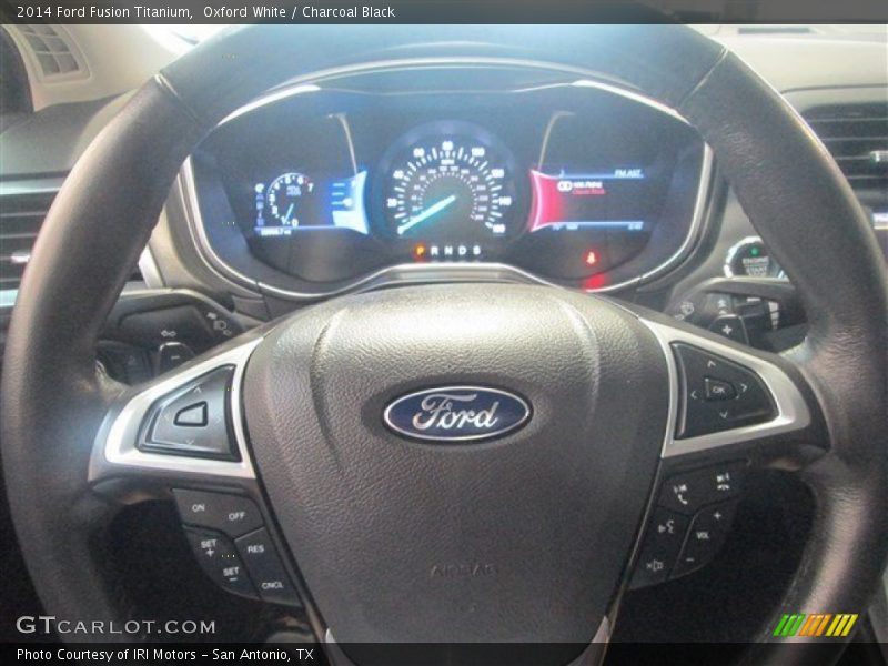 Oxford White / Charcoal Black 2014 Ford Fusion Titanium