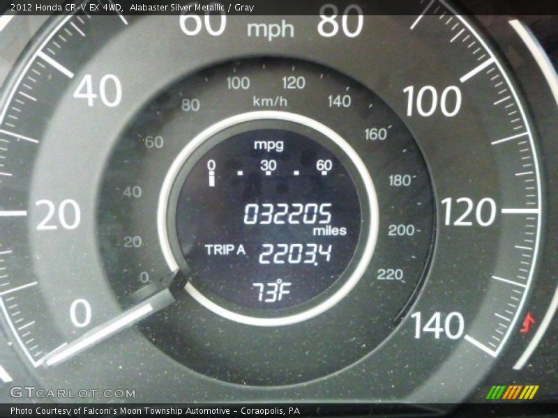 Alabaster Silver Metallic / Gray 2012 Honda CR-V EX 4WD