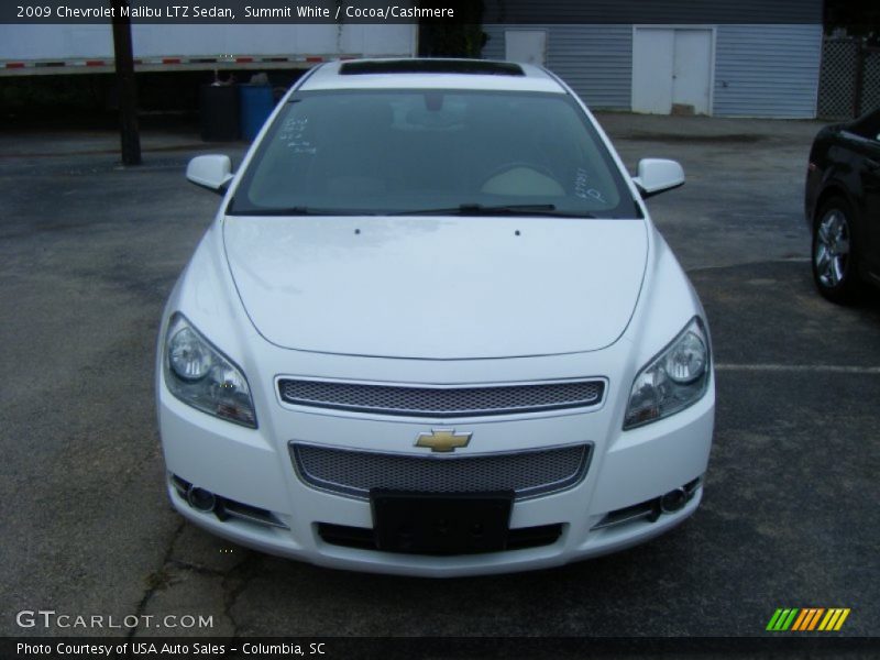 Summit White / Cocoa/Cashmere 2009 Chevrolet Malibu LTZ Sedan