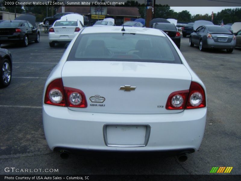 Summit White / Cocoa/Cashmere 2009 Chevrolet Malibu LTZ Sedan
