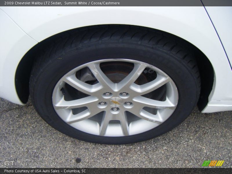 Summit White / Cocoa/Cashmere 2009 Chevrolet Malibu LTZ Sedan