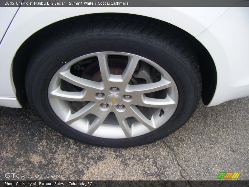 Summit White / Cocoa/Cashmere 2009 Chevrolet Malibu LTZ Sedan