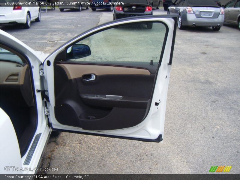 Summit White / Cocoa/Cashmere 2009 Chevrolet Malibu LTZ Sedan