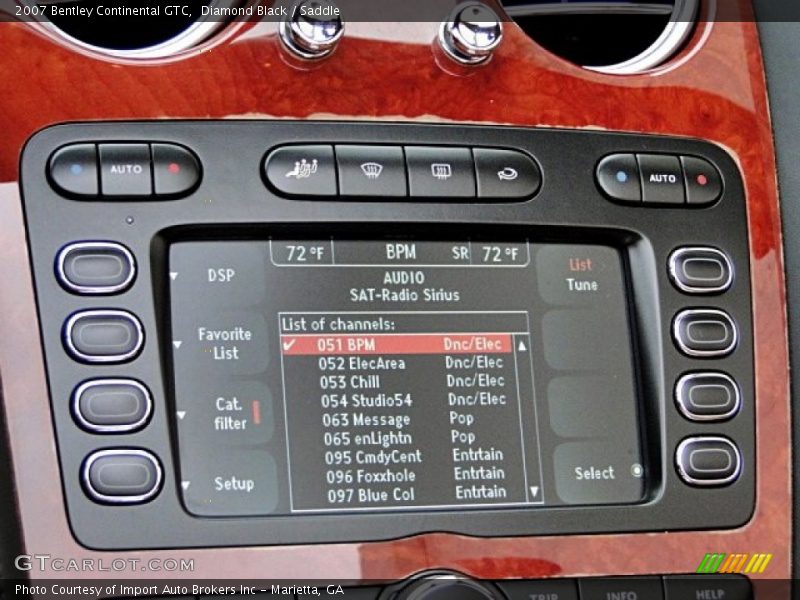 Controls of 2007 Continental GTC 