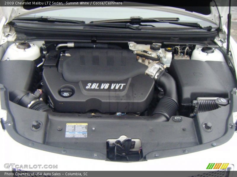 Summit White / Cocoa/Cashmere 2009 Chevrolet Malibu LTZ Sedan