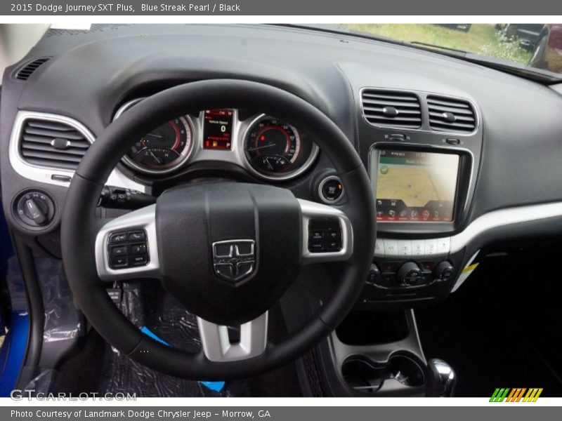 Blue Streak Pearl / Black 2015 Dodge Journey SXT Plus