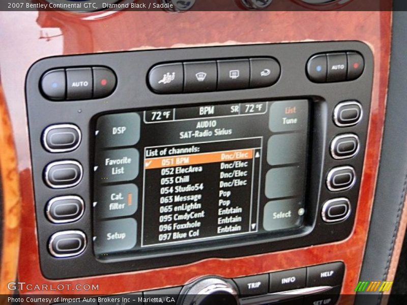 Controls of 2007 Continental GTC 