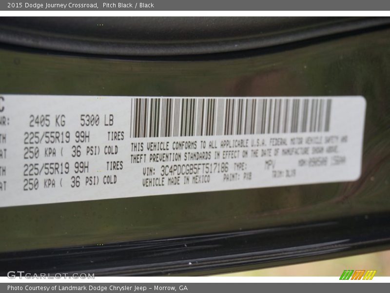 Pitch Black / Black 2015 Dodge Journey Crossroad