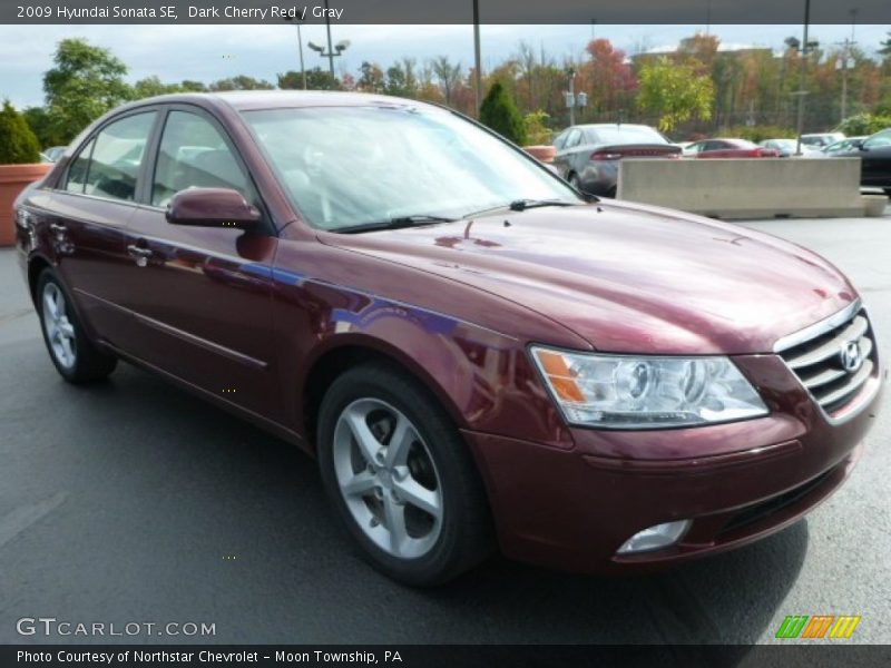 Dark Cherry Red / Gray 2009 Hyundai Sonata SE