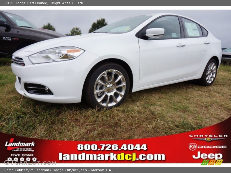 Bright White / Black 2015 Dodge Dart Limited