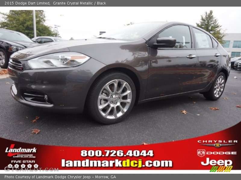 Granite Crystal Metallic / Black 2015 Dodge Dart Limited