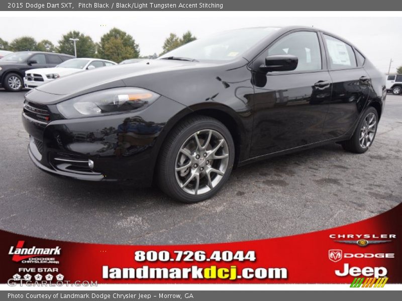 Pitch Black / Black/Light Tungsten Accent Stitching 2015 Dodge Dart SXT