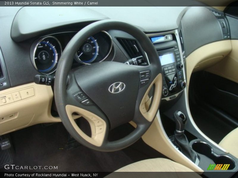 Shimmering White / Camel 2013 Hyundai Sonata GLS